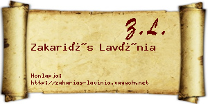 Zakariás Lavínia névjegykártya
